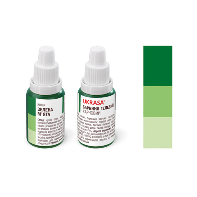 Барвник гелевий ЗЕЛЕНА М"ЯТА 25г Украса