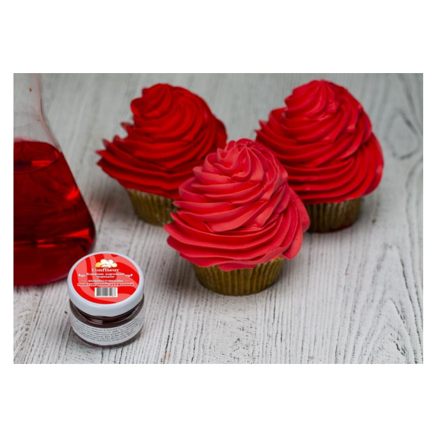 Барвник сухий confiseur водорозч.Полунично-червоний