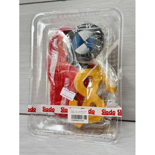 Бізнес набір червоний і білий 2Д (машина,долар, значок)