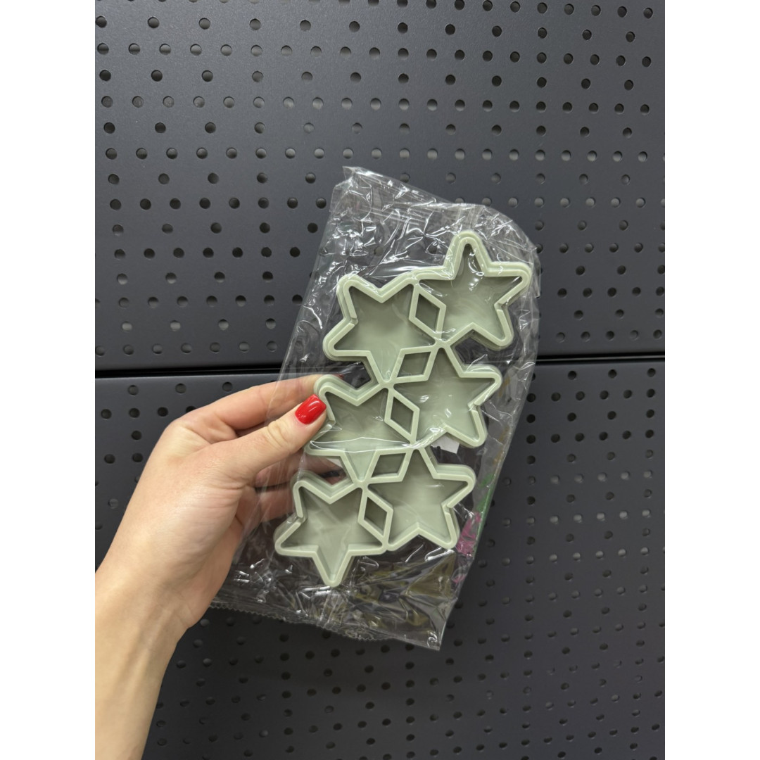 Форма силіконова для льодяників зірки 6 шт