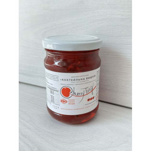 Коктельна вишня 315 г скло (червона)
