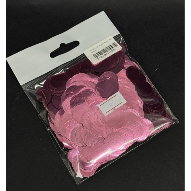 Конфеті 1,5 см рожеві металік 50 грам