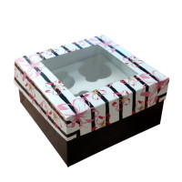 Коробка 4 кекси смугаста