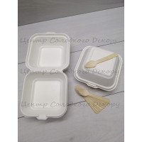 Коробка для бенто торта 10 шт+ложка 10 шт