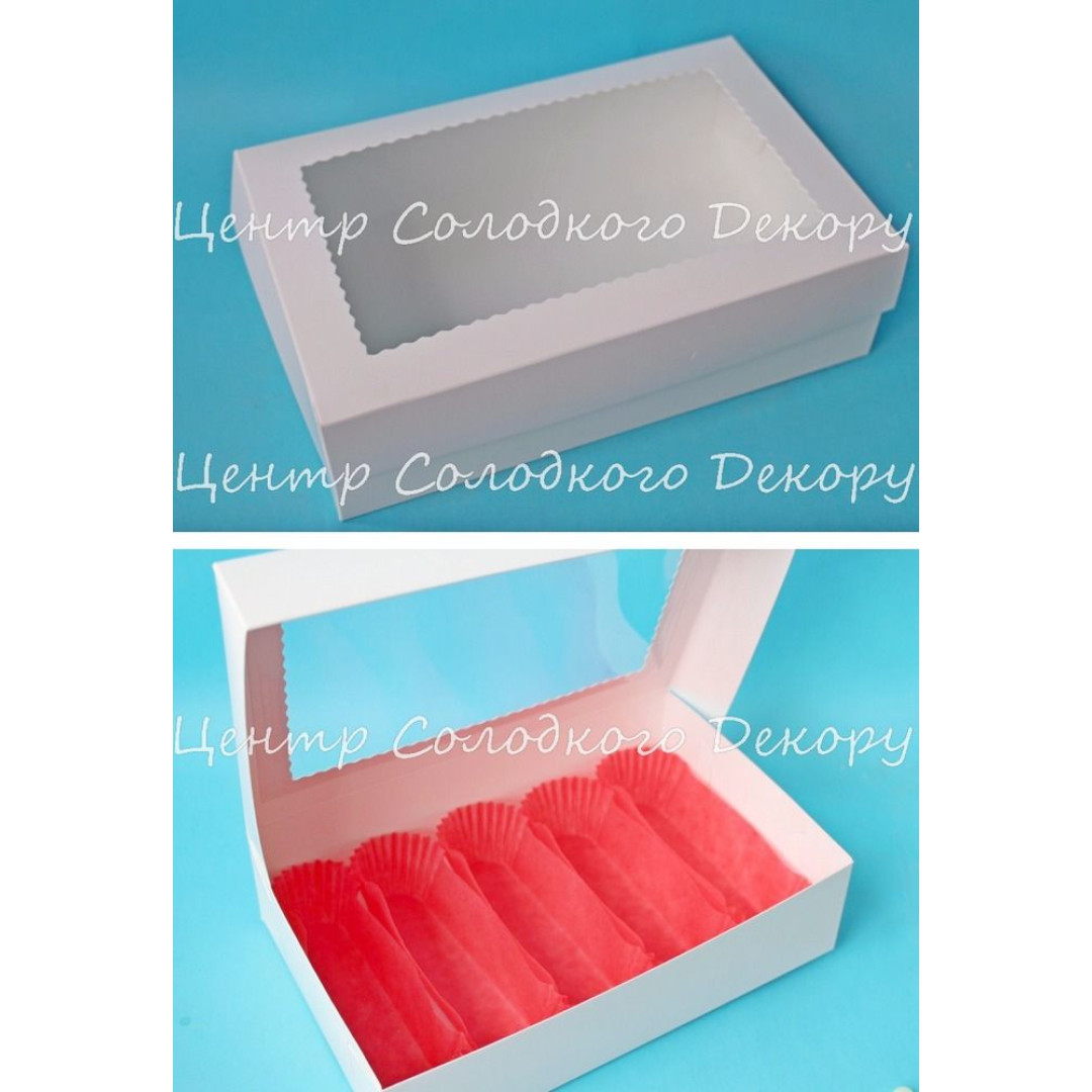 Коробка для еклерів з віконечком