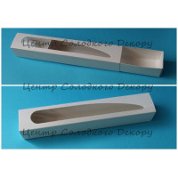 Коробка для макаронс 30*6*5 з вікном білі