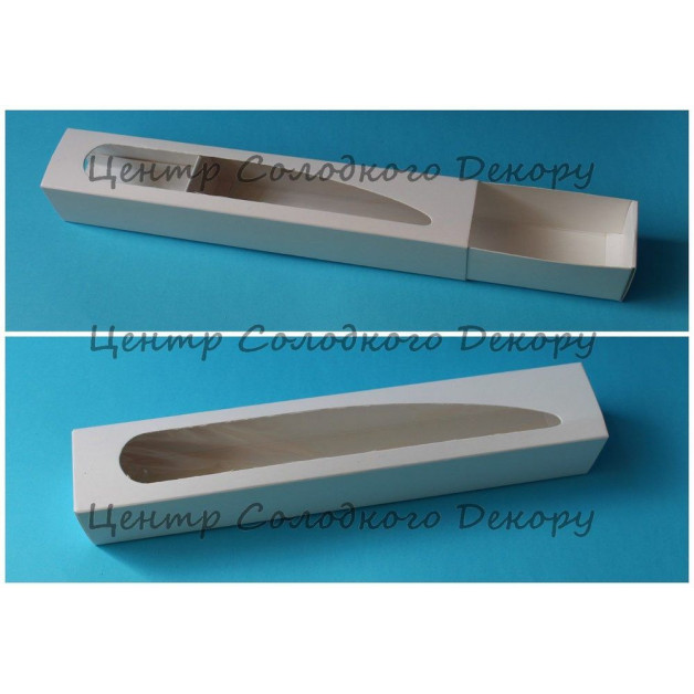 Коробка для макаронс 30*6*5 з вікном білі