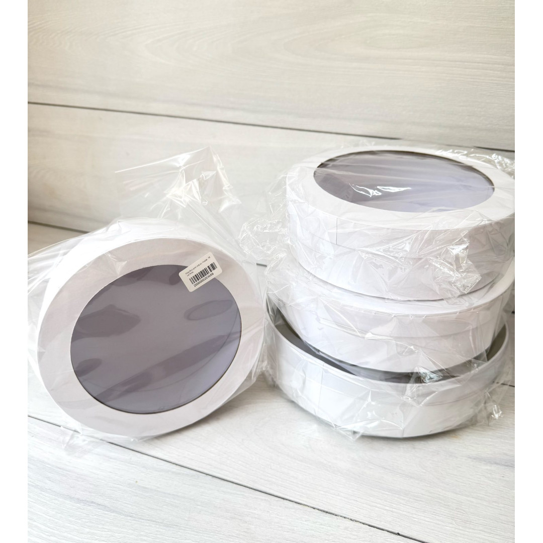 Коробка для зефіру подар. 18 см біла