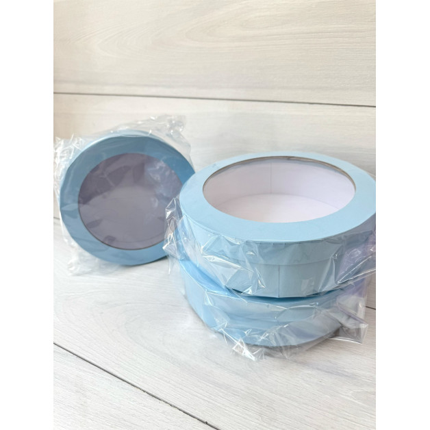 Коробка для зефіру подар. 18 см блакитна