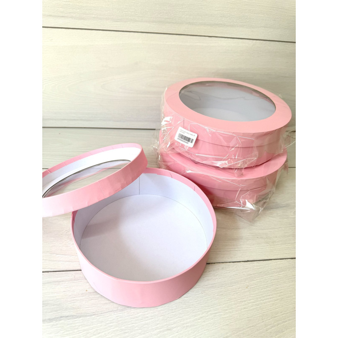 Коробка для зефіру подар. 18 см рожева