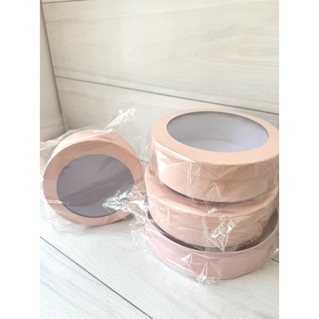 Коробка для зефіру подар. 18 см св-пудра