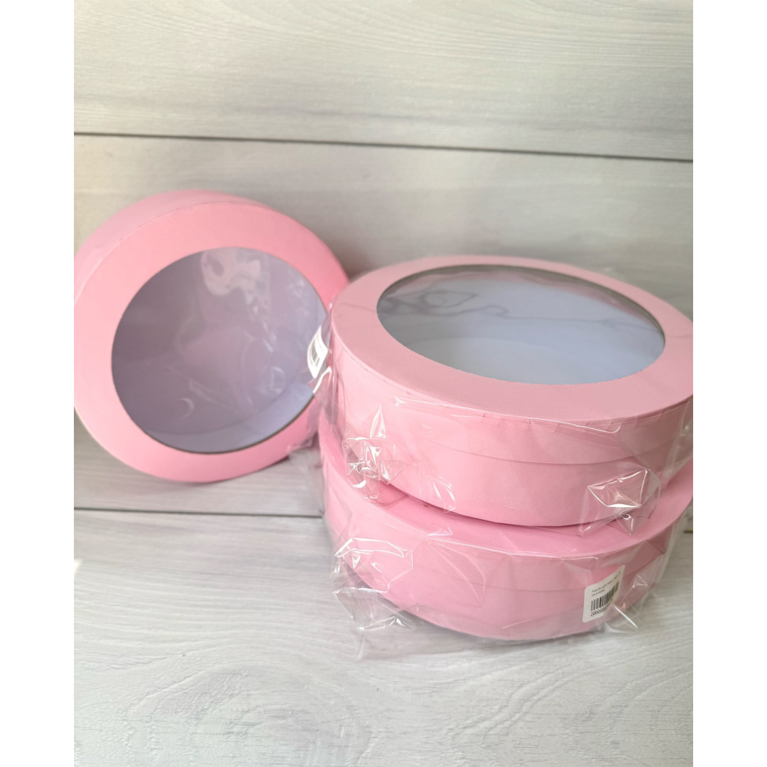 Коробка для зефіру подар. 20 см рожева