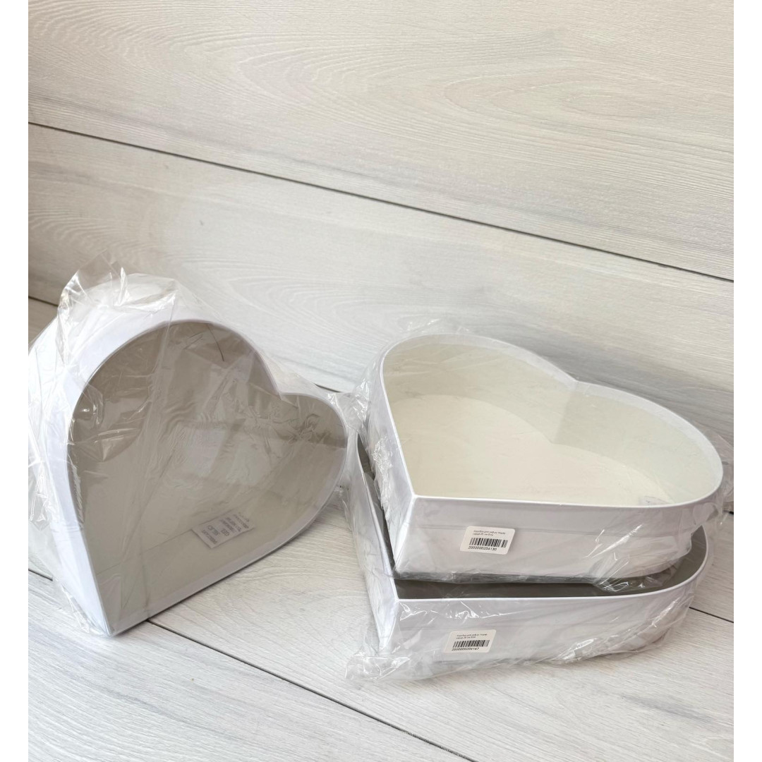 Коробка для зефіру подар. серце 23 см біла