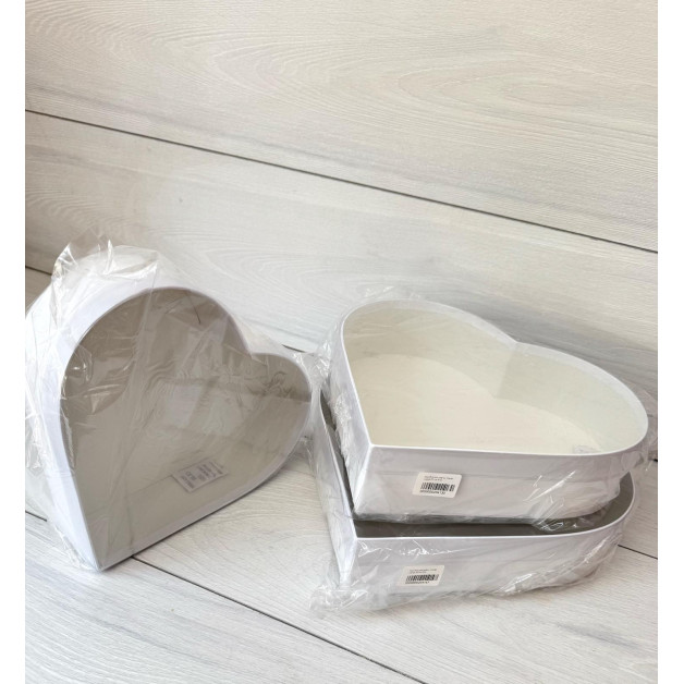 Коробка для зефіру подар. серце 23 см біла