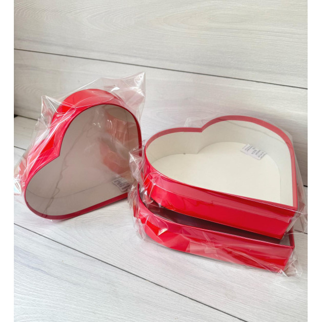 Коробка для зефіру подар. серце 23 см червона