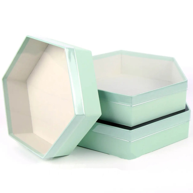 Коробка для зефіру подар. шестигранна 25,5 см м'ятна