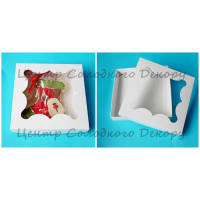 Коробка на пряники БІЛІ з віконечком 15*15