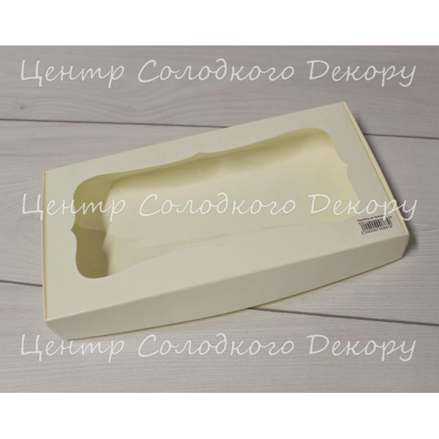 Коробка на пряники БІЛІ з віконечком 15*28