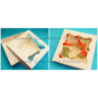 Коробка на пряники БІЛІ з віконечком 20*20