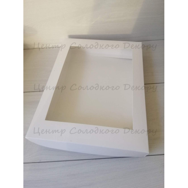 Коробка на пряники БІЛІ з віконечком 32*24*4