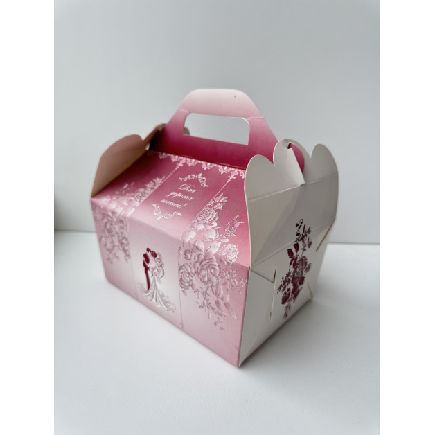 Коробка весільна 250 грам 10*14,5см вис 7,5 см (кс-16)