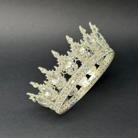 Корона 12 см срібна срібне каміння №1