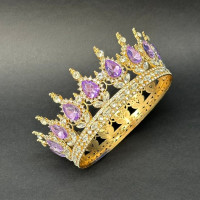 Корона 12 см золота фіолетове каміння 