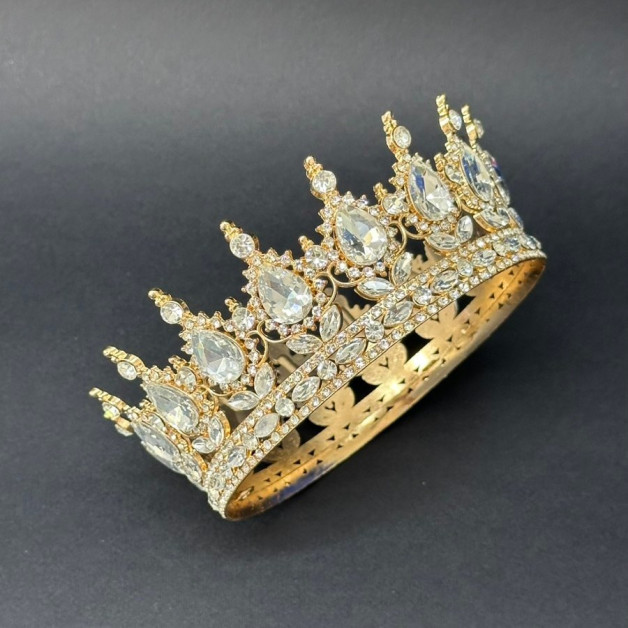 Корона 12 см золота срібне каміння №1