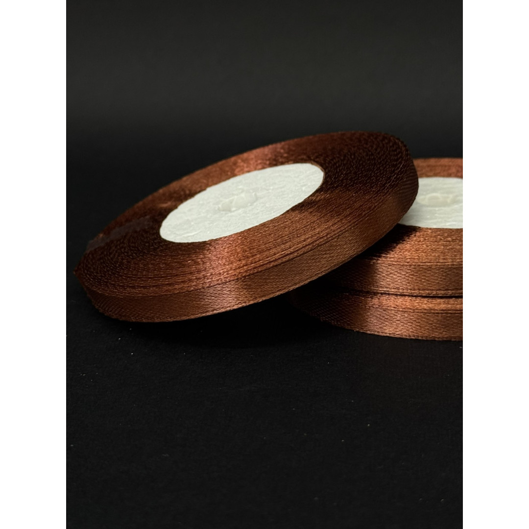 Лента атлас 0,6 см коричнева (31) 30 м