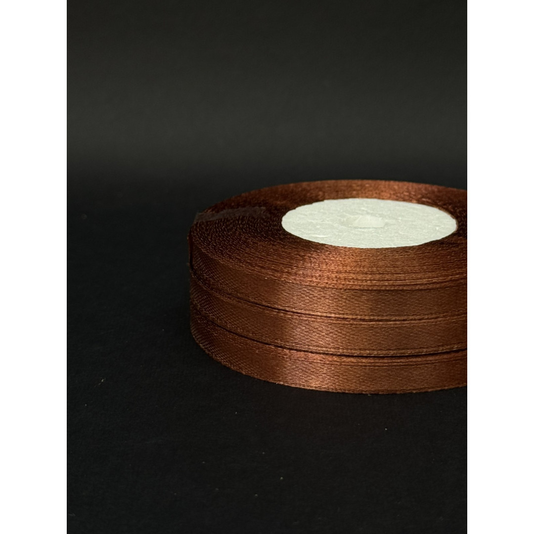 Лента атлас 0,6 см коричнева (31) 30 м