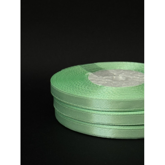 Лента атлас 0,6 см середньо-м"ятний (128) 30 м