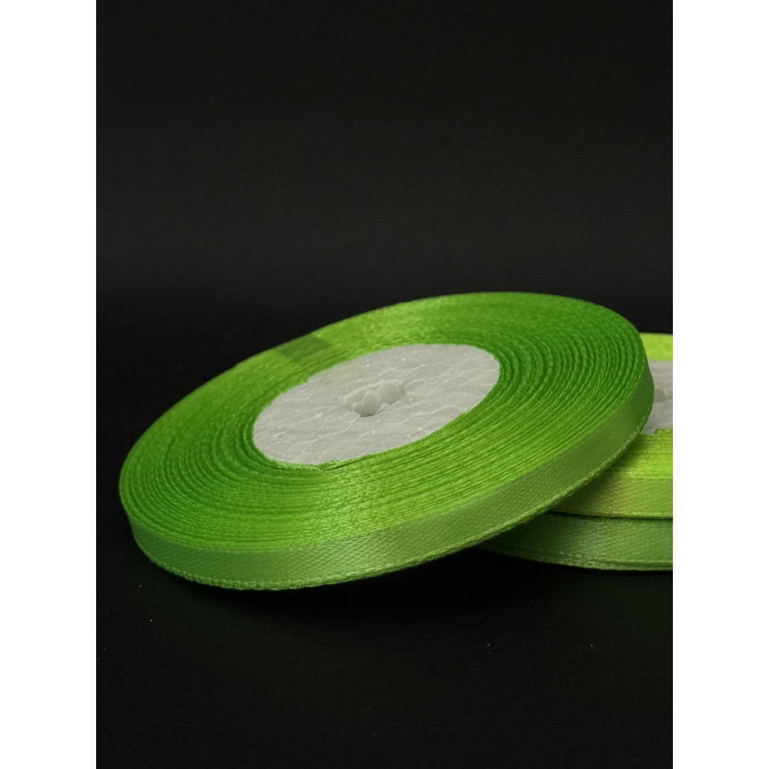 Лента атлас 0,6 см середньо-салатовий (167) 30 м