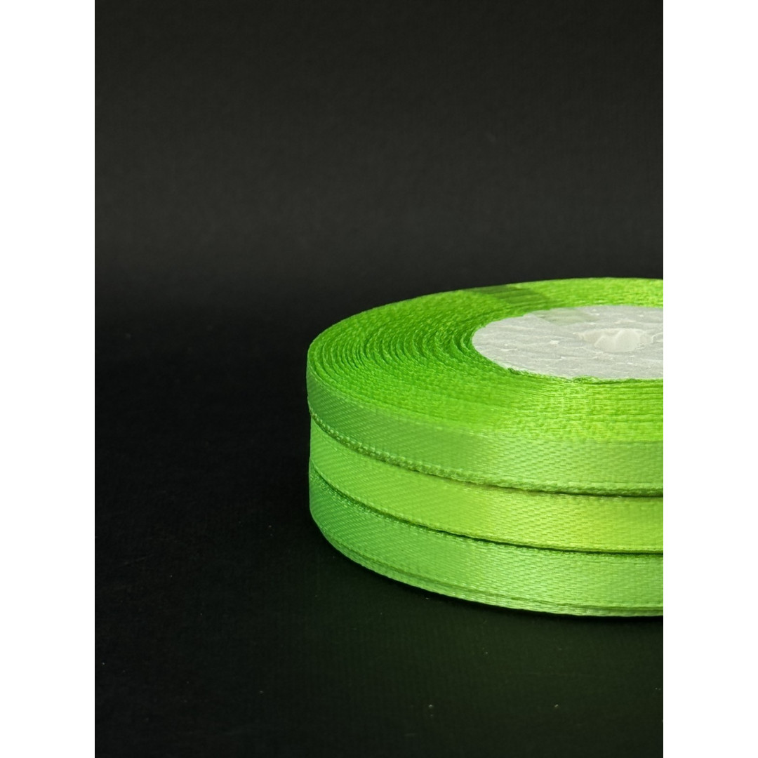 Лента атлас 0,6 см середньо-салатовий (167) 30 м