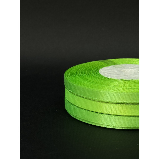 Лента атлас 0,6 см середньо-салатовий (167) 30 м