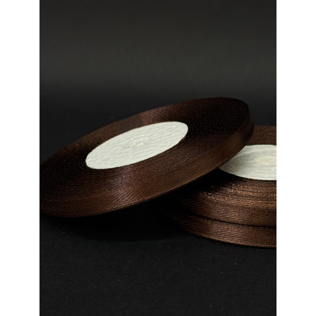 Лента атлас 0,6 см шоколадний (32) 30 м