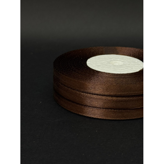 Лента атлас 0,6 см шоколадний (32) 30 м