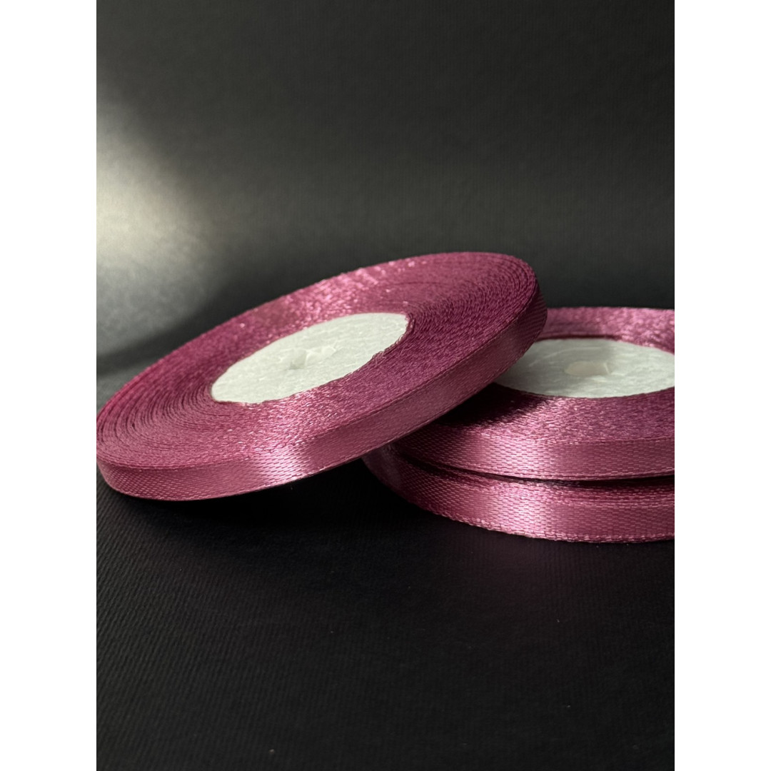 Лента атлас 0,6 см світло-бордова (107) 30 м