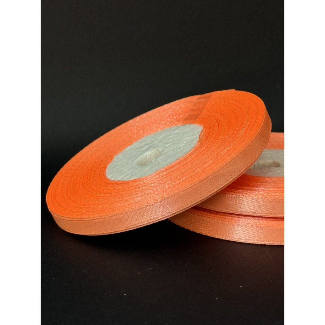 Лента атлас 0,6 см світло-оранжевий (174) 30 м
