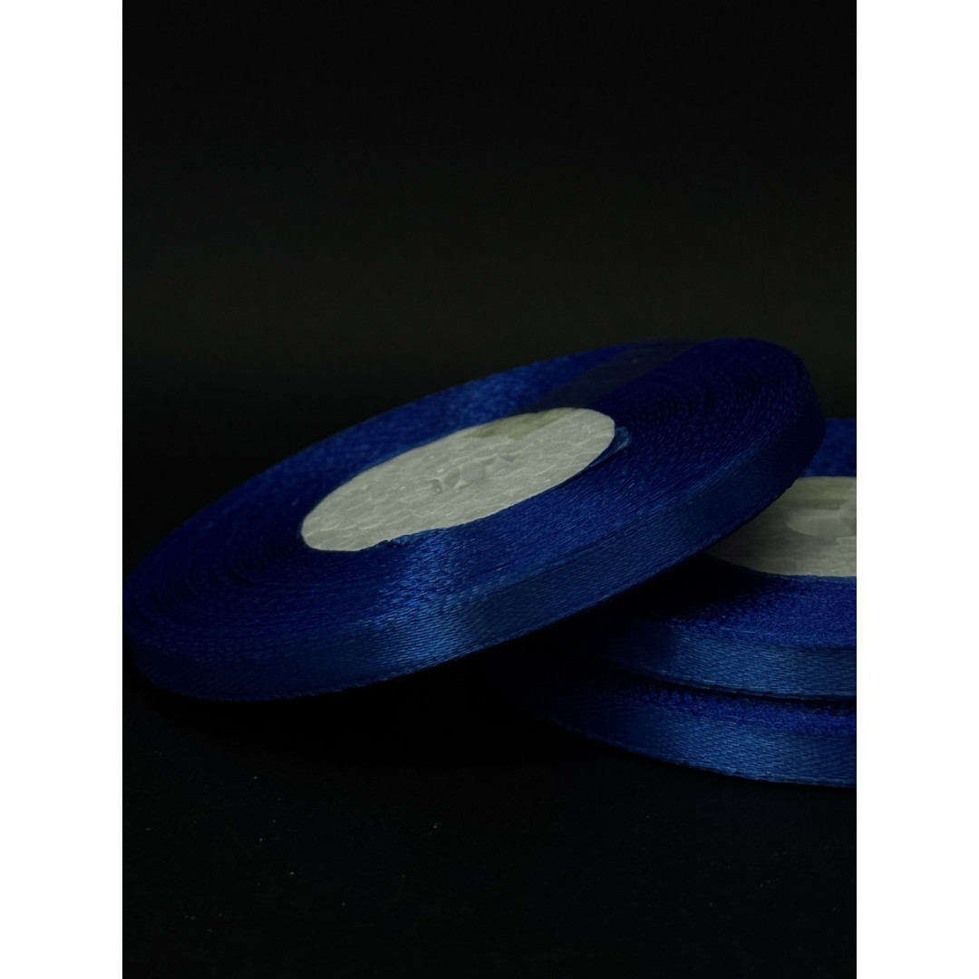 Лента атлас 0,6 см темно-синій (40) 30 м