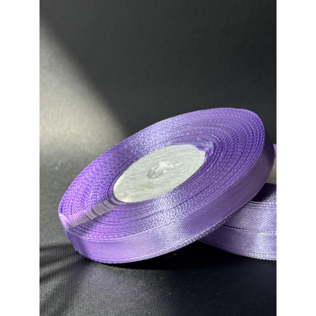 Лента атлас 0,9 см середньо-фіолетовий (21) 30 м