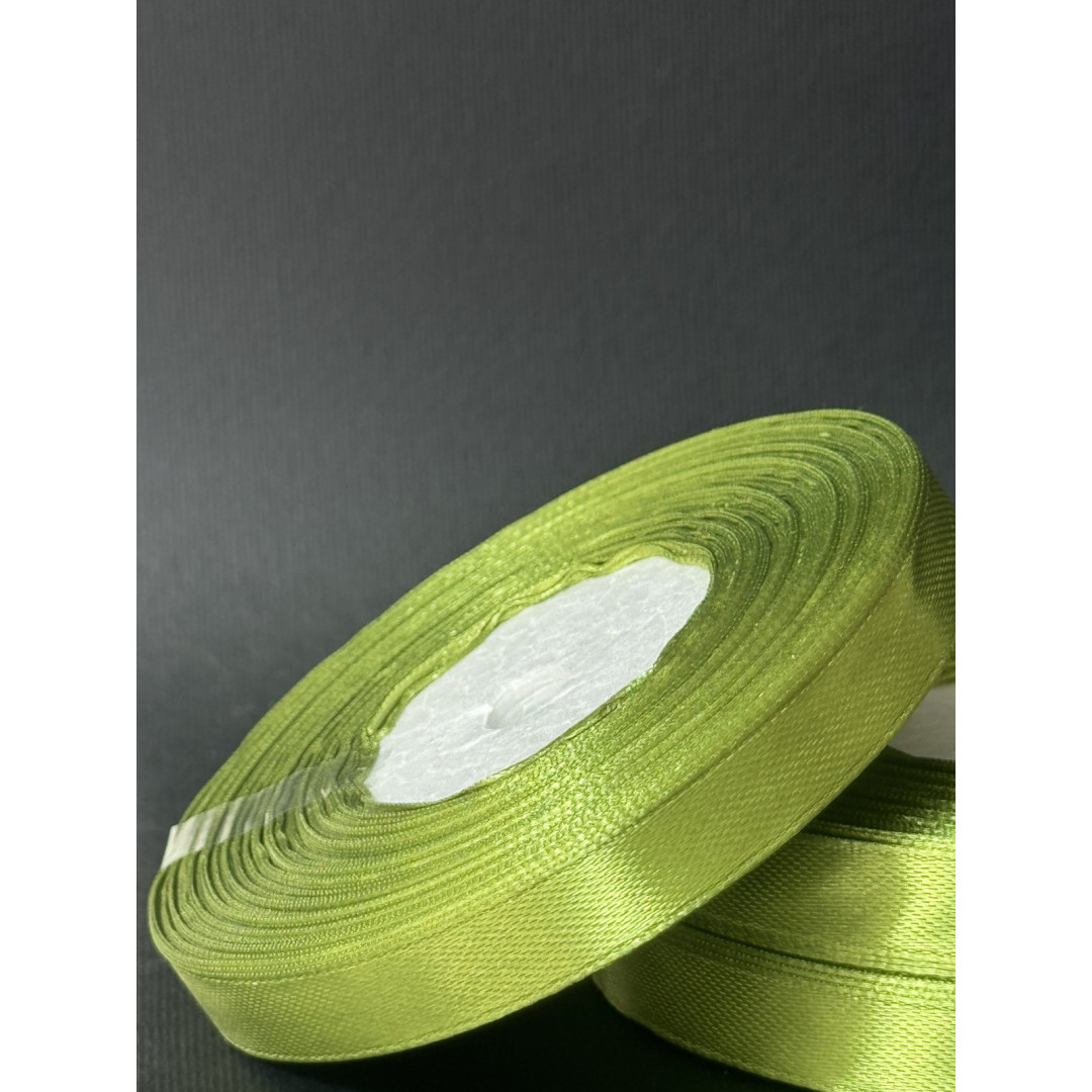 Лента атлас 0,9 см середньо-оливковий (95) 30 м