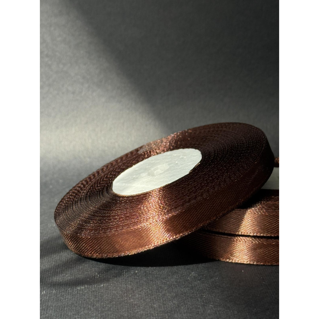 Лента атлас 0,9 см шоколадний (32) 30 м