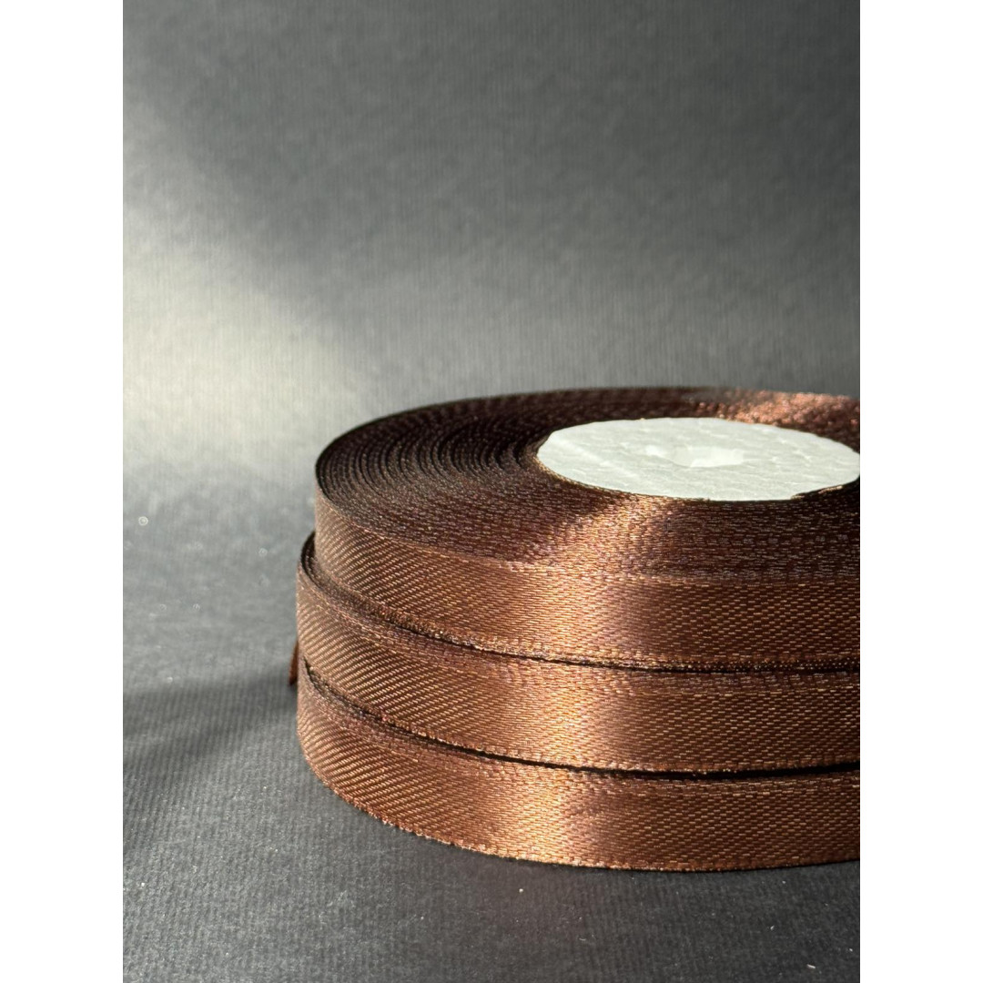 Лента атлас 0,9 см шоколадний (32) 30 м