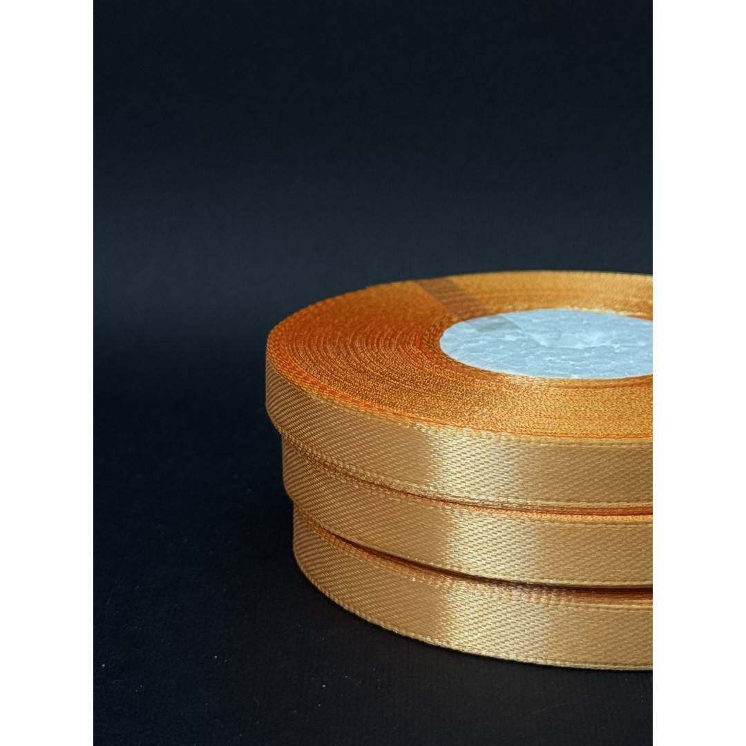 Лента атлас 0,9 см світле золото (157) 30 м
