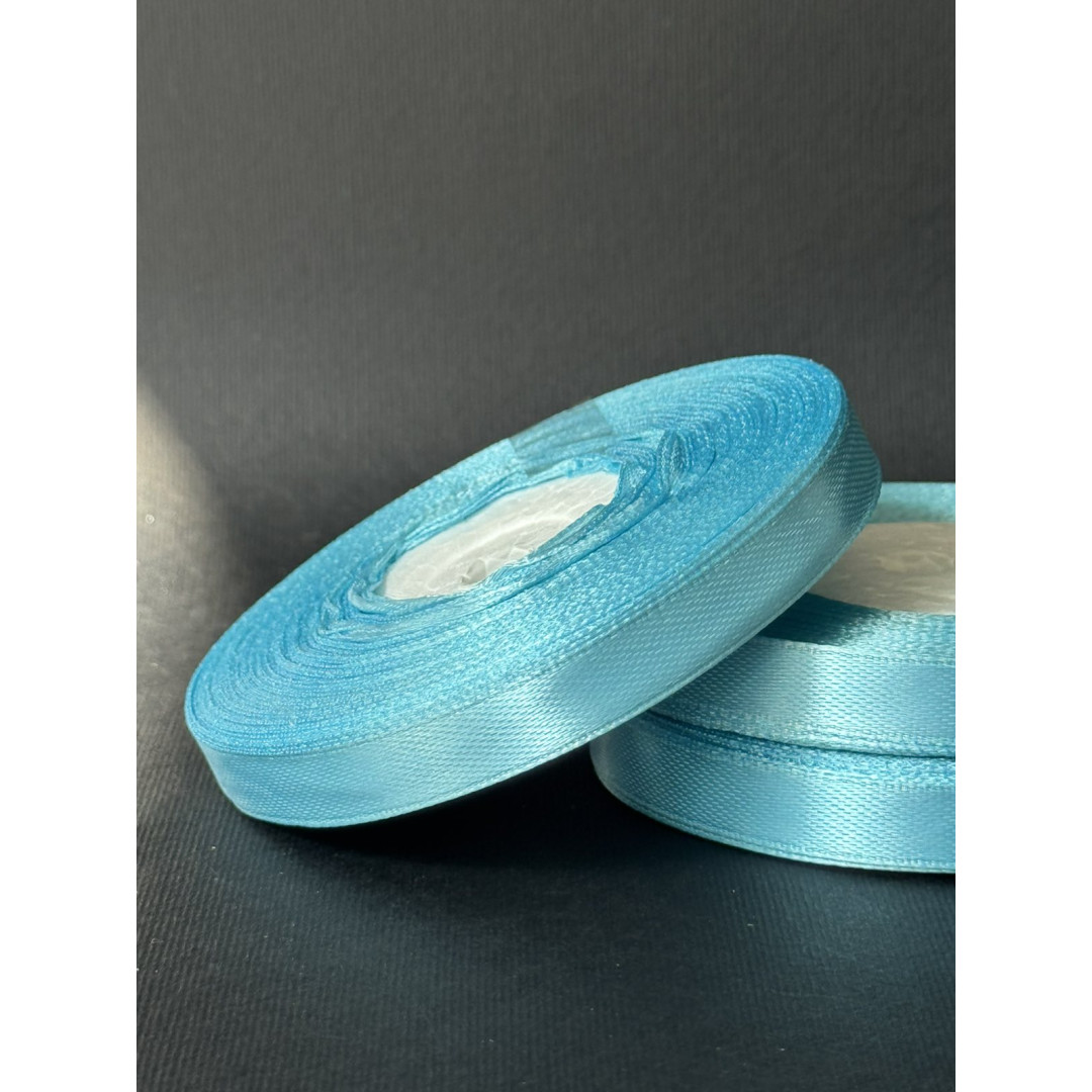 Лента атлас 0,9 см світло-бірюзова (62) 30 м