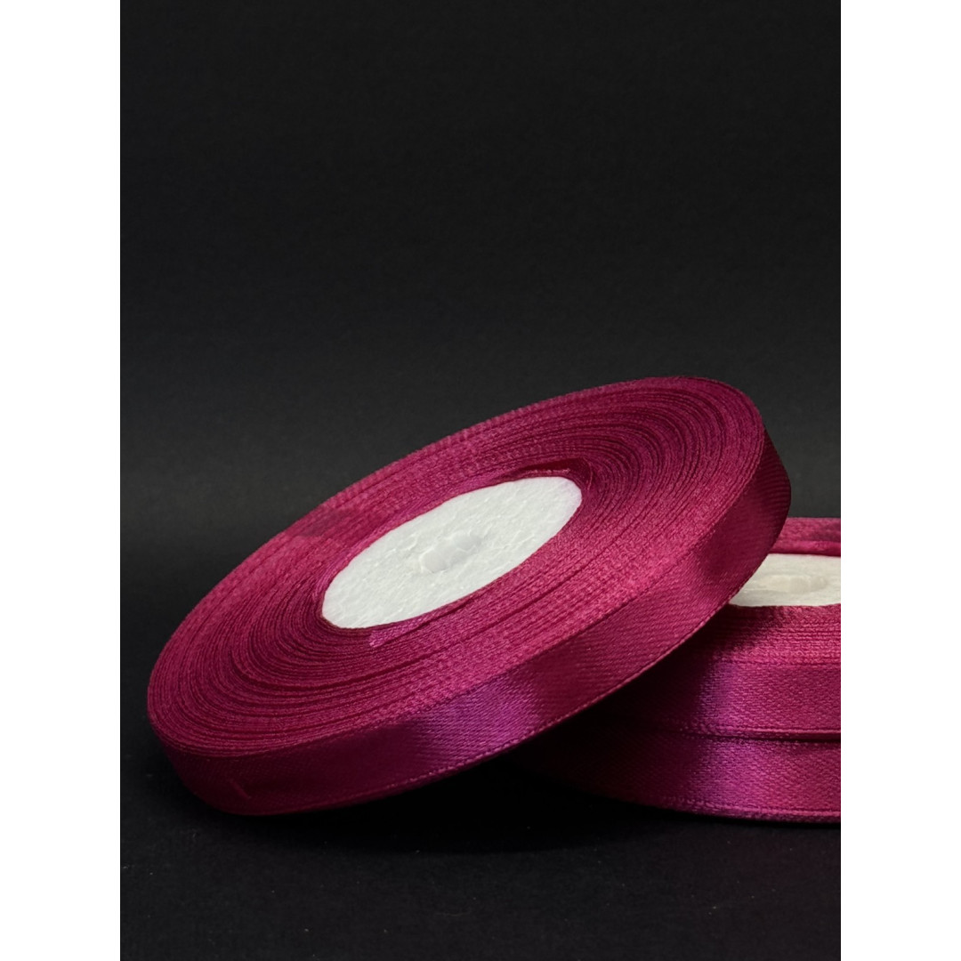 Лента атлас 0,9 см темно-малиновий (28) 30 м
