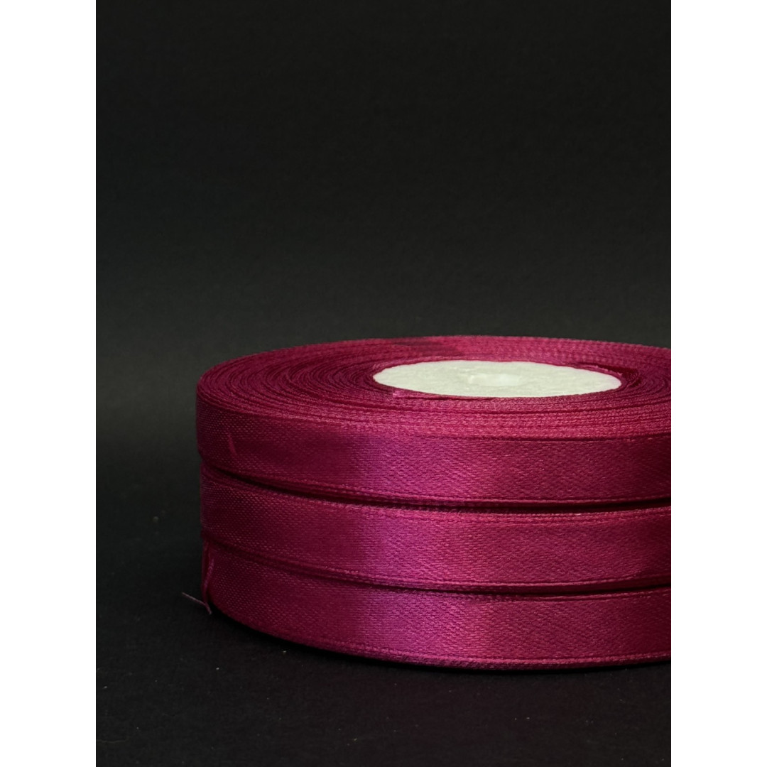 Лента атлас 0,9 см темно-малиновий (28) 30 м