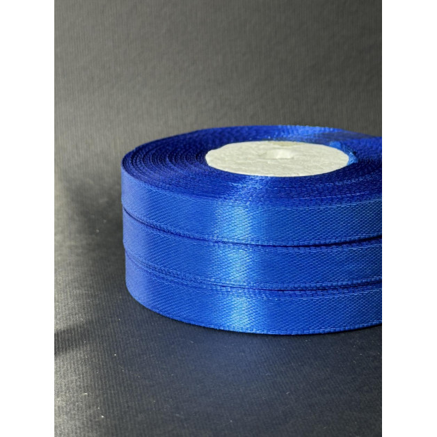 Лента атлас 0,9 см темно-синій (40) 30 м