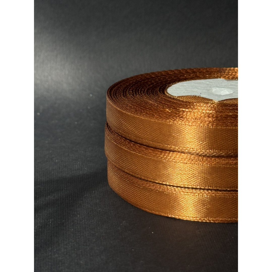Лента атлас 0,9 см темно-золотий (158) 30 м