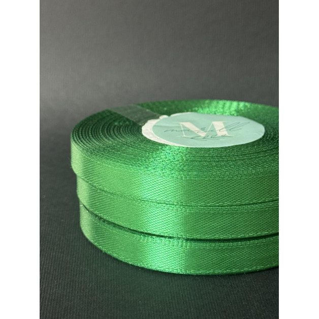 Лента атлас 0,9 см зелена (19) 30 м